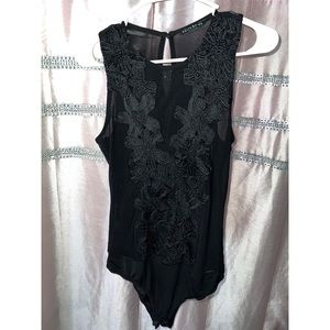 Haute Monde Lace Floral Embroidered Bodysuit